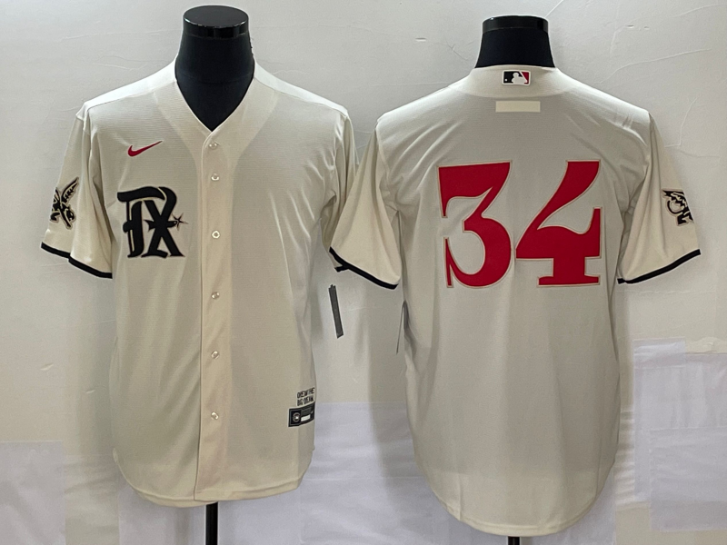 Men's Texas Rangers Nolan Ryan #34 Cream 2023 City Connect Jersey